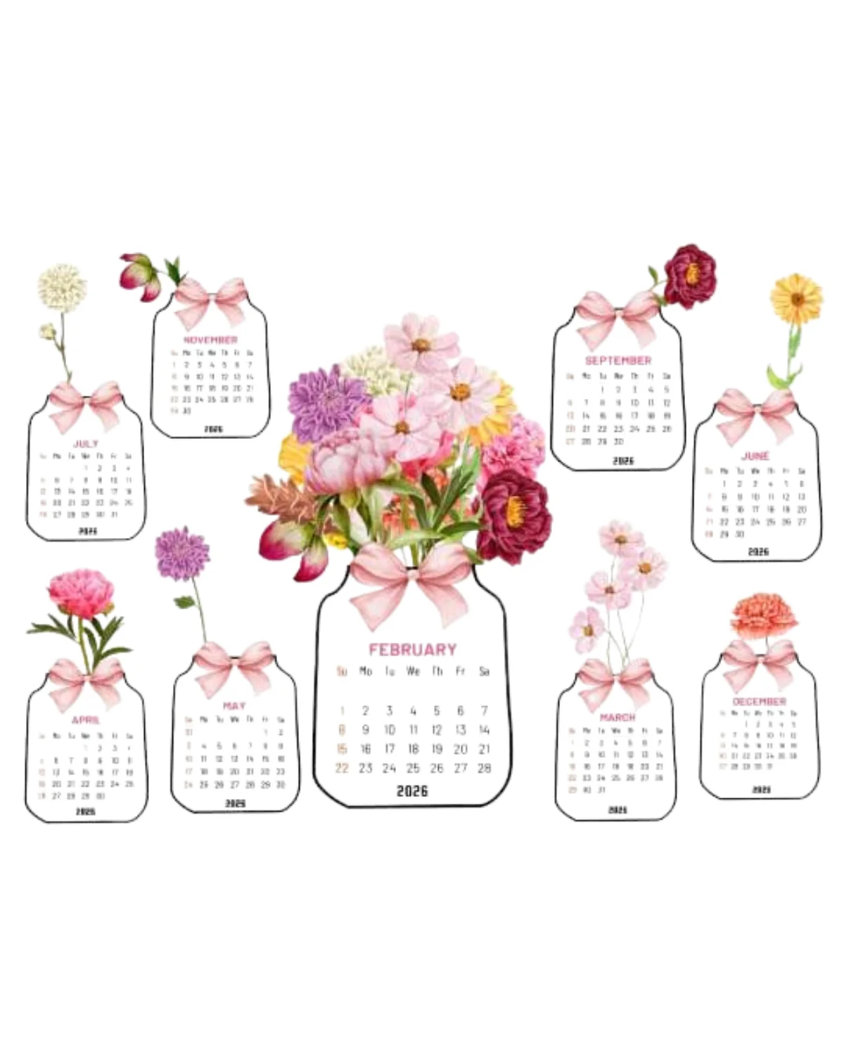 Floral Desk Calendar/ planner